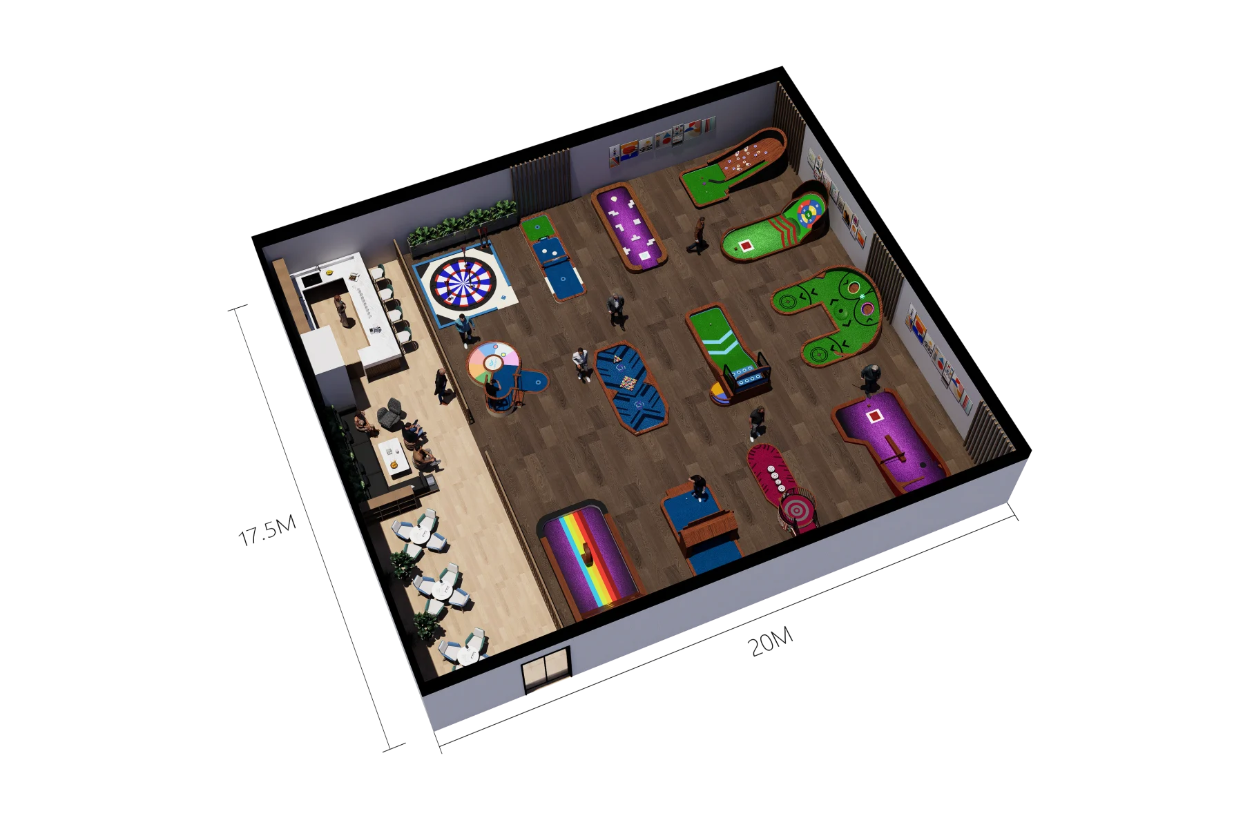 350 m² Indoor Mini Golf Layout
